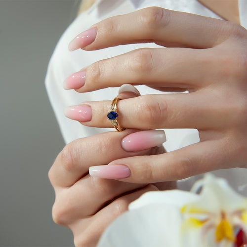 Oval Blue Sapphire Ring