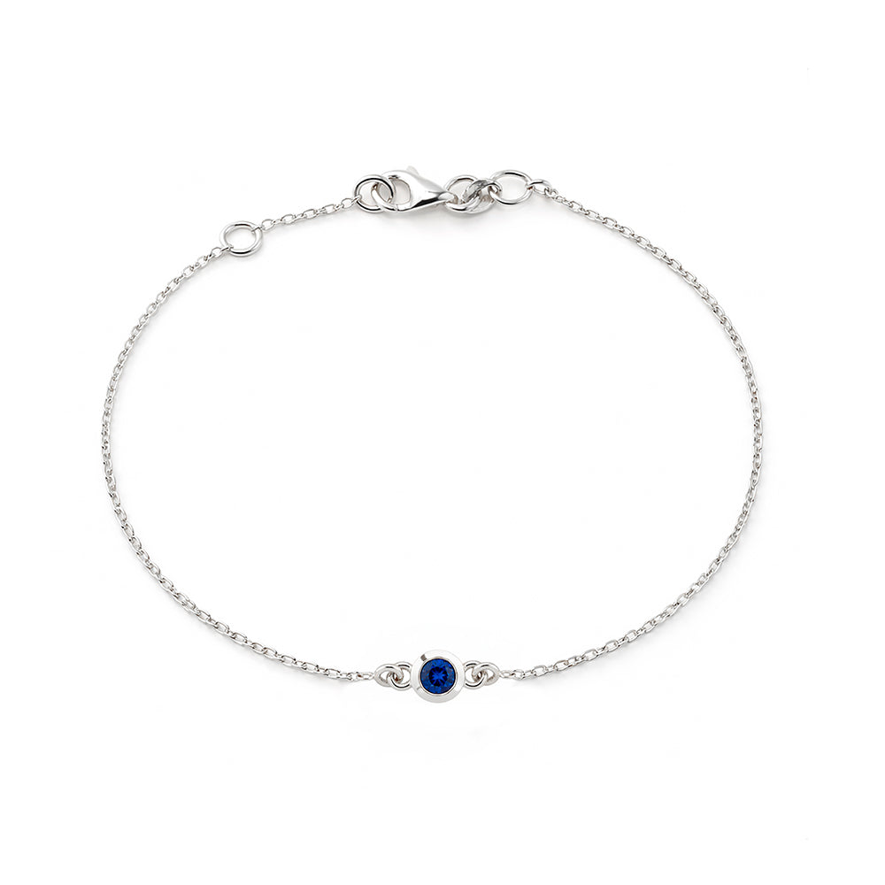 14K Gold Natural Sapphire Bracelet, Promise Bracelet