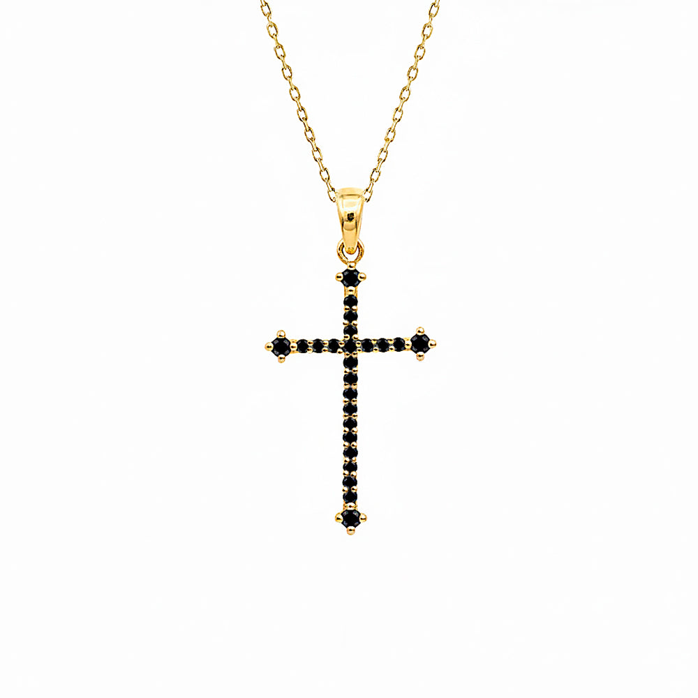 Natural Black Diamond Religious Necklace / Christmas Gift