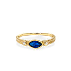 14K Gold Natural Sapphire Marquise Ring