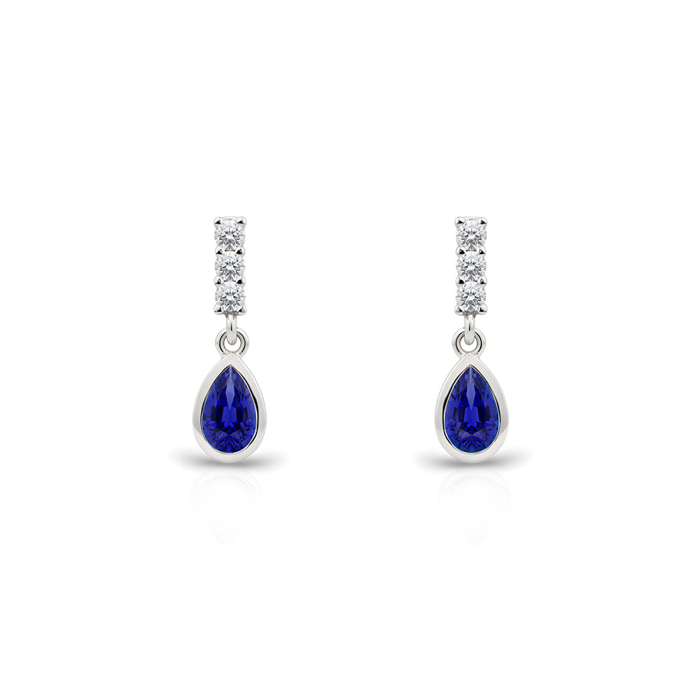 14K Gold Sapphire Teardrop Earrings