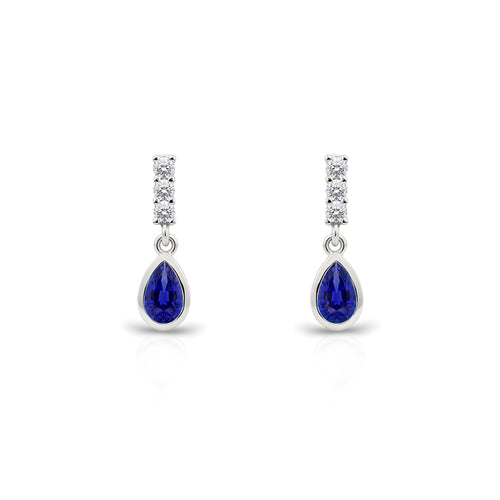 14K Gold Sapphire Teardrop Earrings