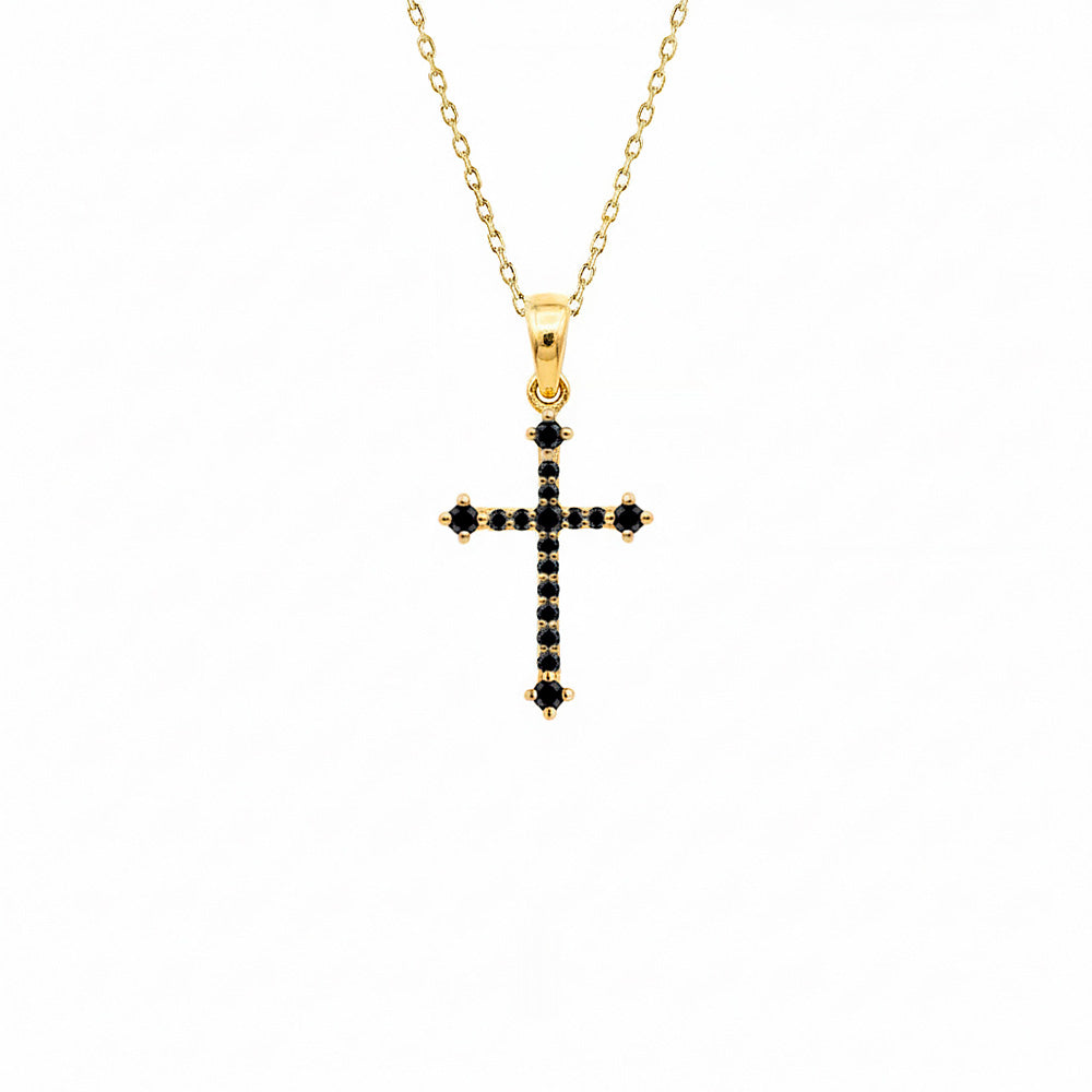 14K Black Diamond Gothic Faith