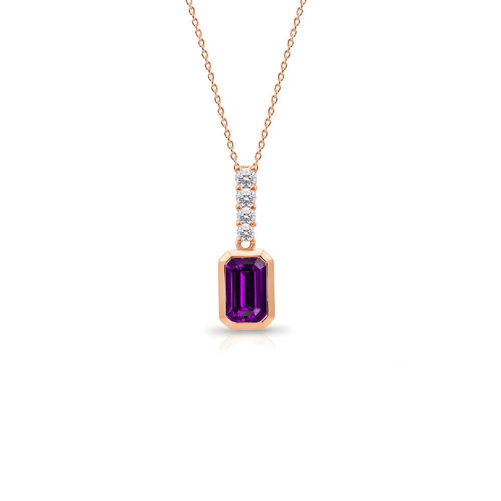 Natural Amethyst Pendant Necklace