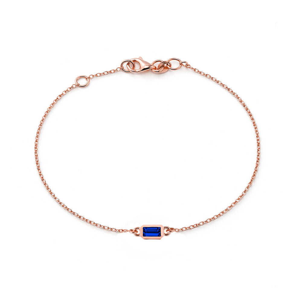 Handmade Baguette Sapphire Bracelet