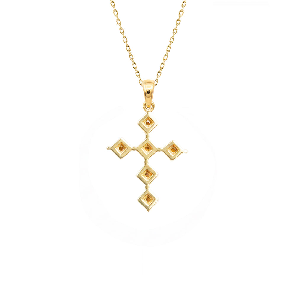 14K Gold Diamond Religious Necklace / Contemporary Christian Jewelry