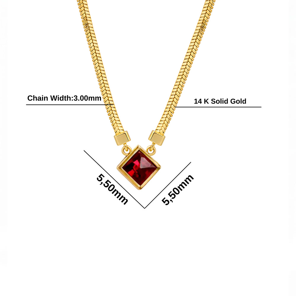 14K Gold Everyday Ruby Necklace