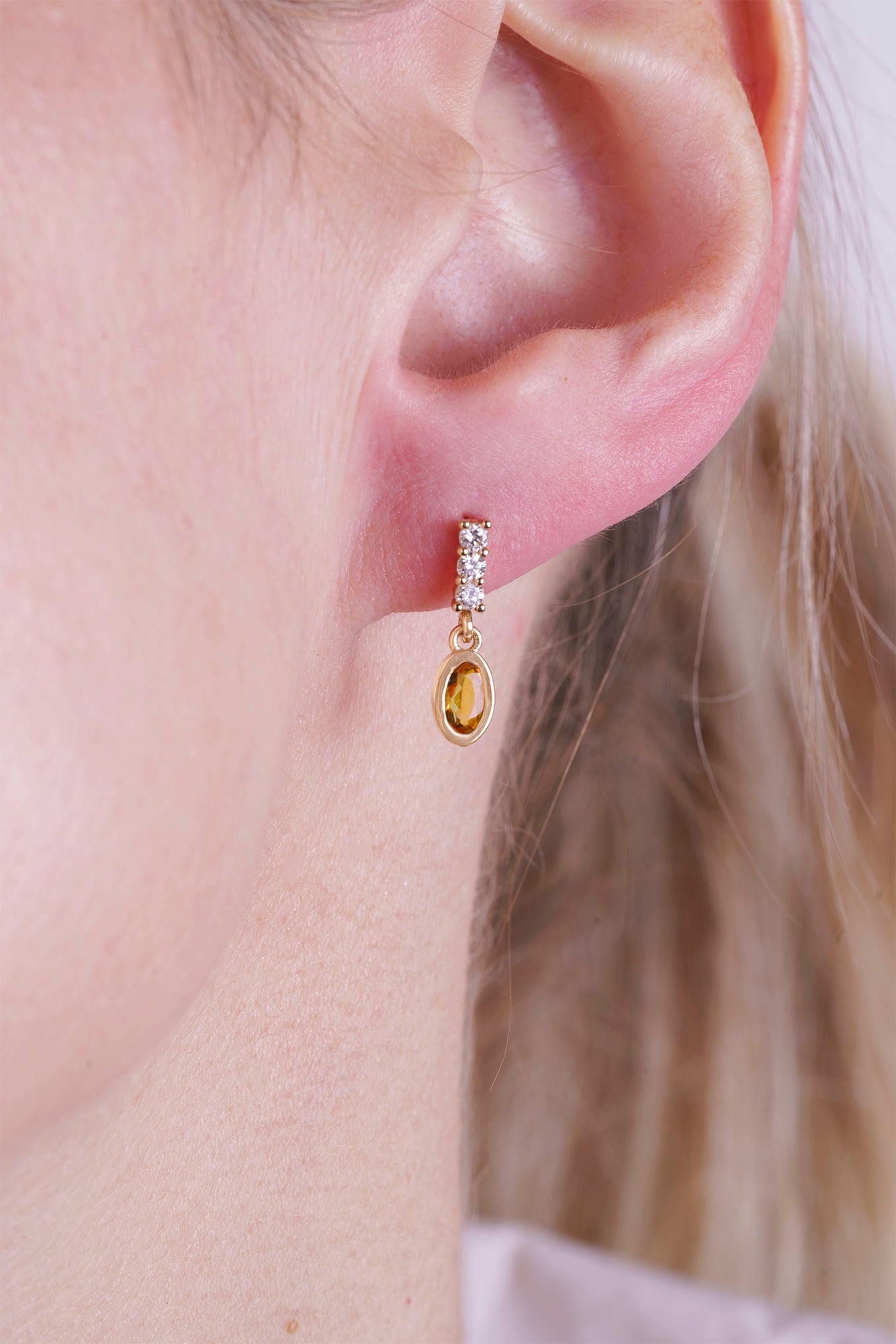 Oval Citrine Earrings