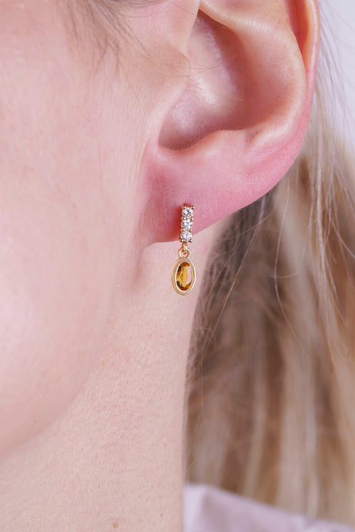 Oval Citrine Earrings