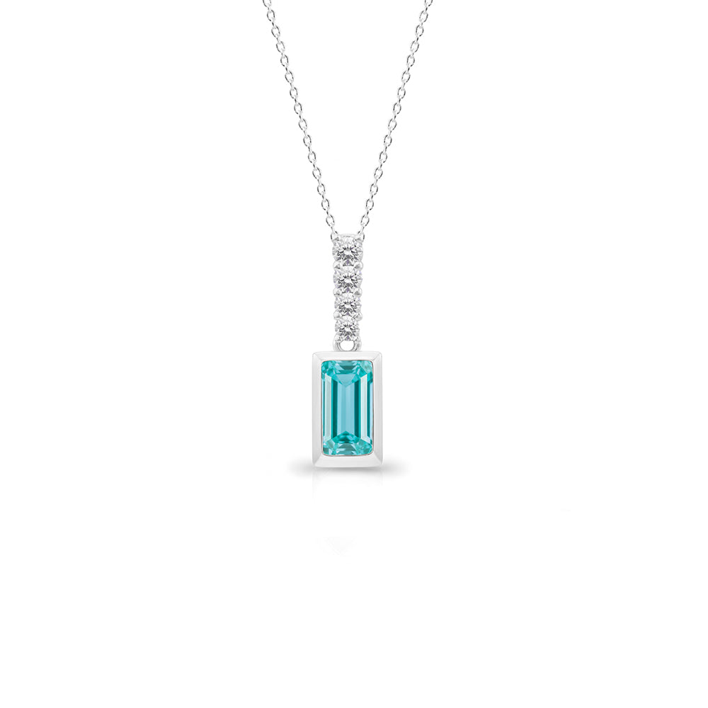 14K Gold Aquamarine Necklace, Ocean Inspired Aquamarine Necklace