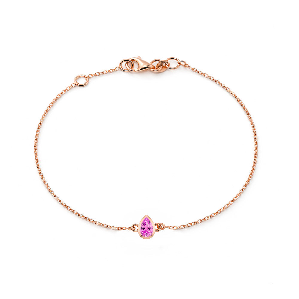 Pear Pink Sapphire Bracelet