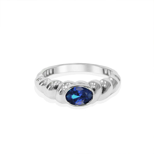 14K Gold Natural Sapphire Bubble Ring