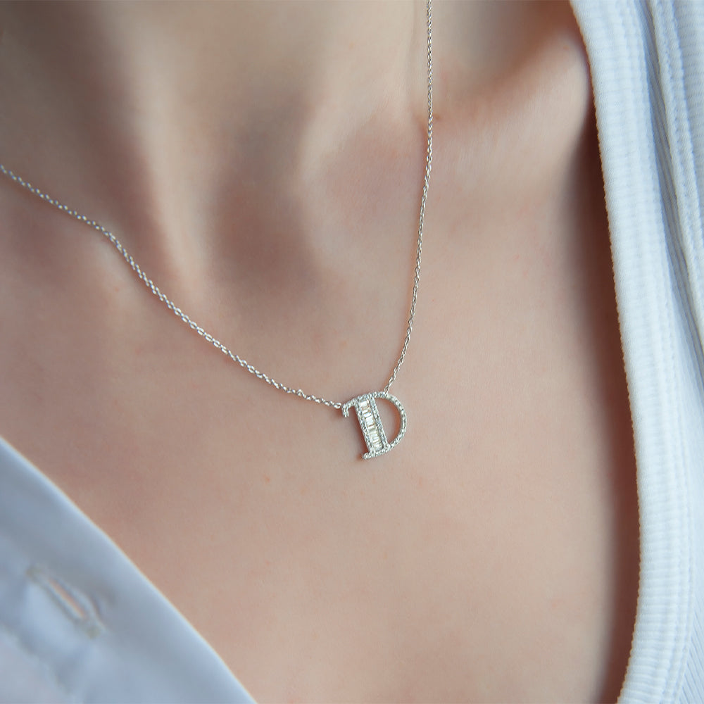 Diamond Letter D Necklace