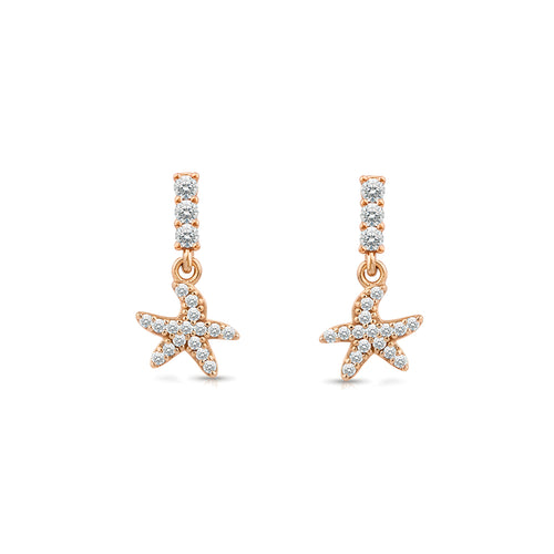 14K Gold Starfish Drop Earrings