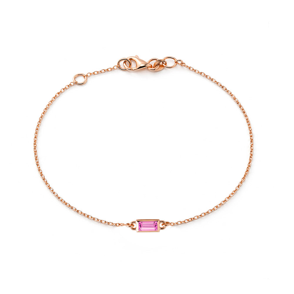 Natural Pink Sapphire Bracelet, Anniversary Bracelet