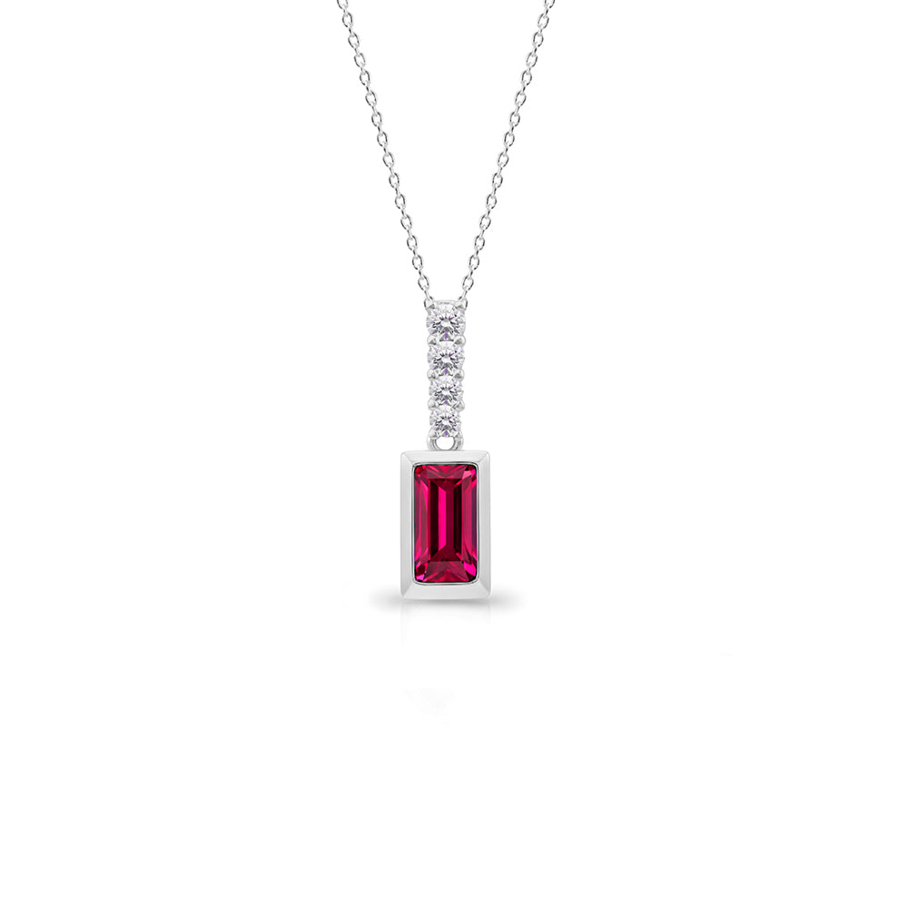 14K Gold Ruby Necklace, Handmade Ruby Necklace