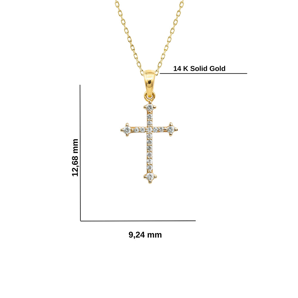14K Gold Diamond Faith Pendant / Anniversary Gift for Her
