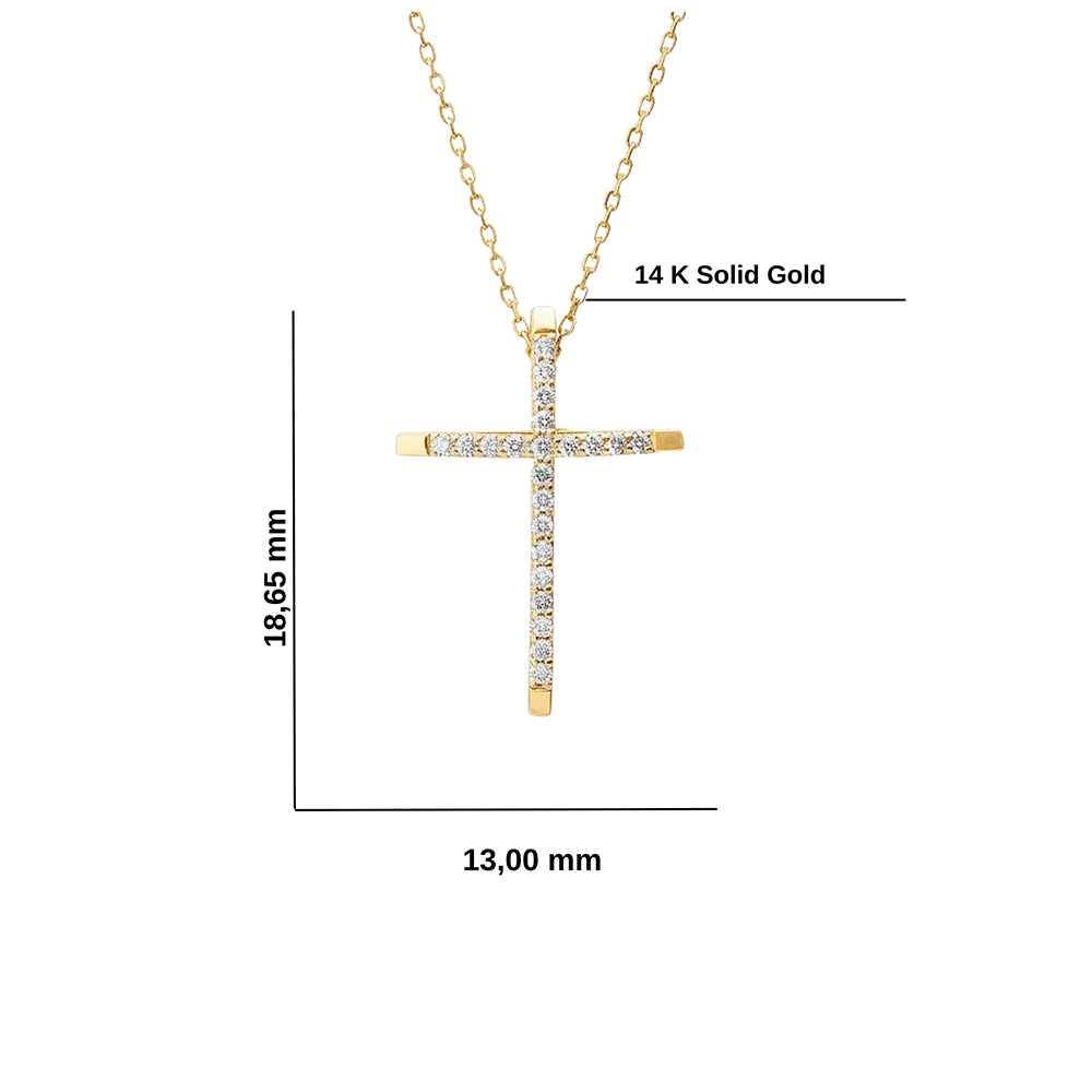 14K Gold Diamond Christian Necklace / Anniversary Gift for Women
