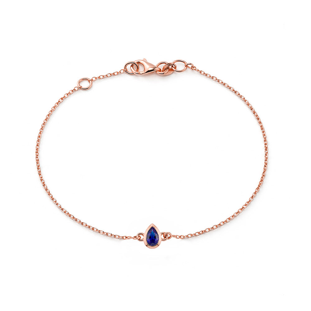 14K Gold Pear Sapphire Bracelet