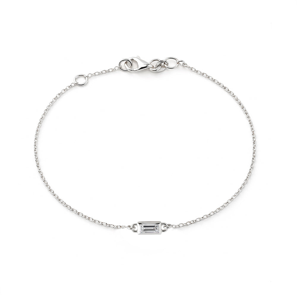 Minimalist White Sapphire Bracelet