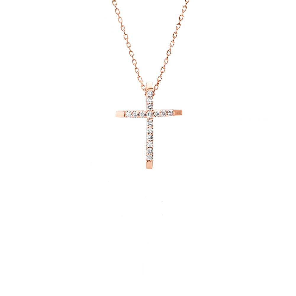 14K Gold Diamond Christian Pendant