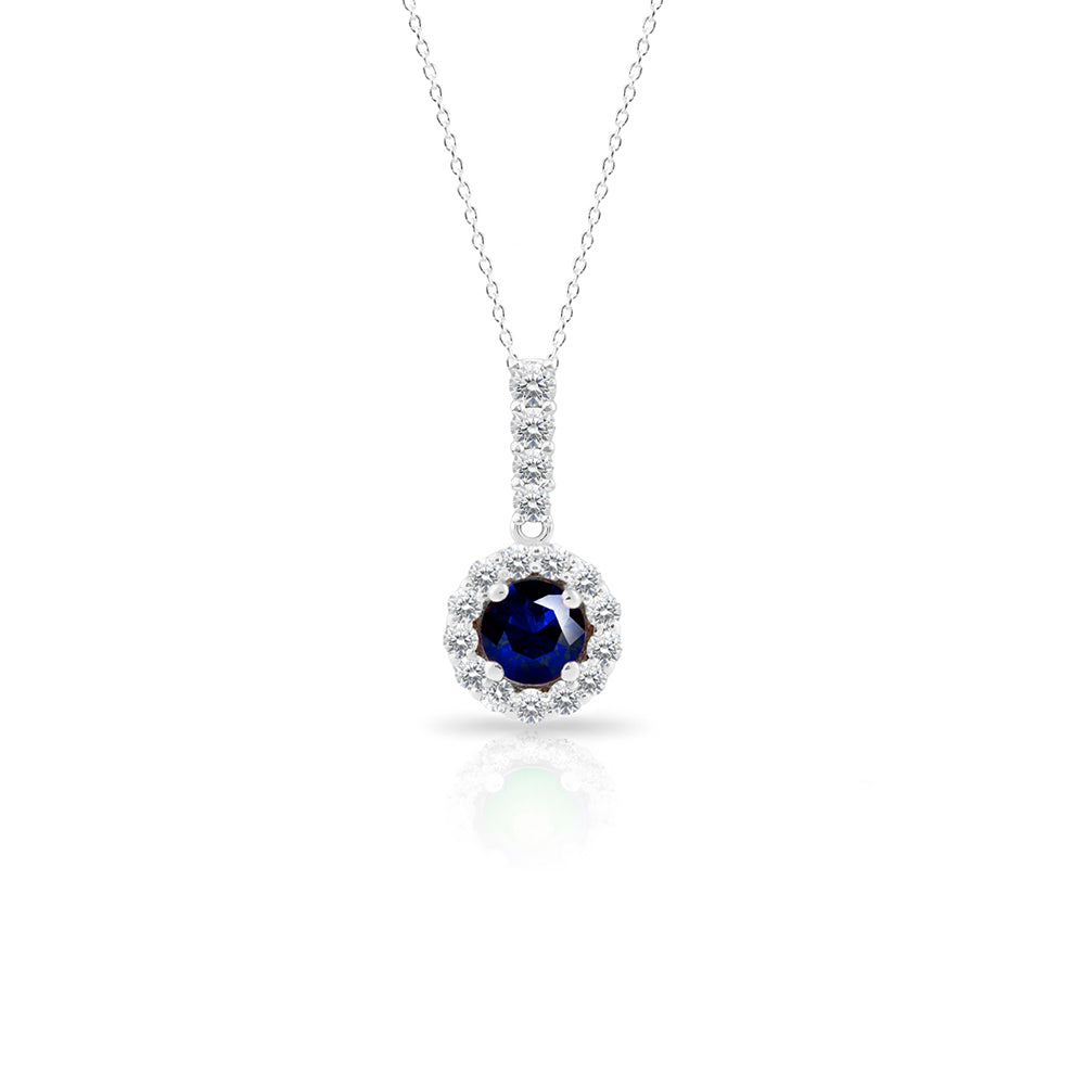 14K Gold Natural Sapphire Necklace, Wedding Necklace