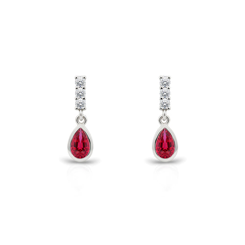 14K Gold Ruby Teardrop Earrings