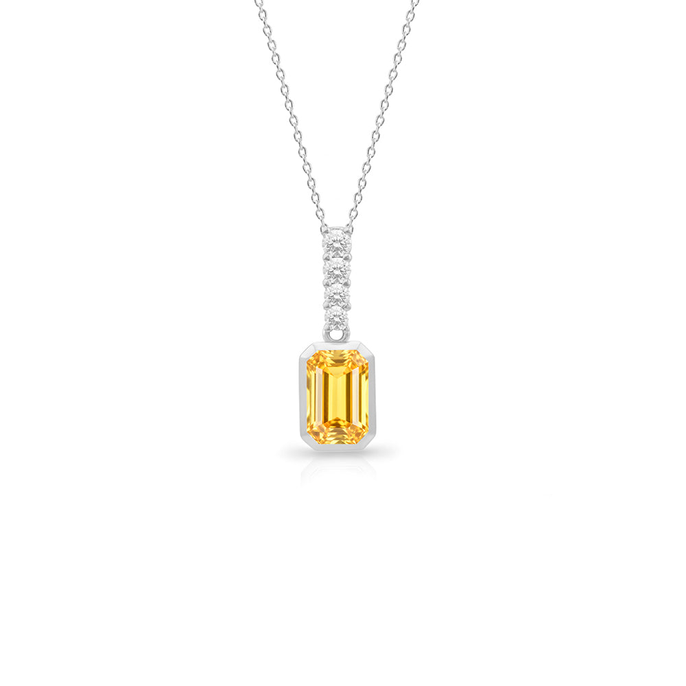 14K Gold Citrine Necklace, November Birthstone Necklace