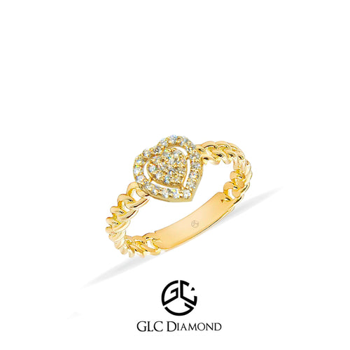 14K Gold Heart Diamond Ring