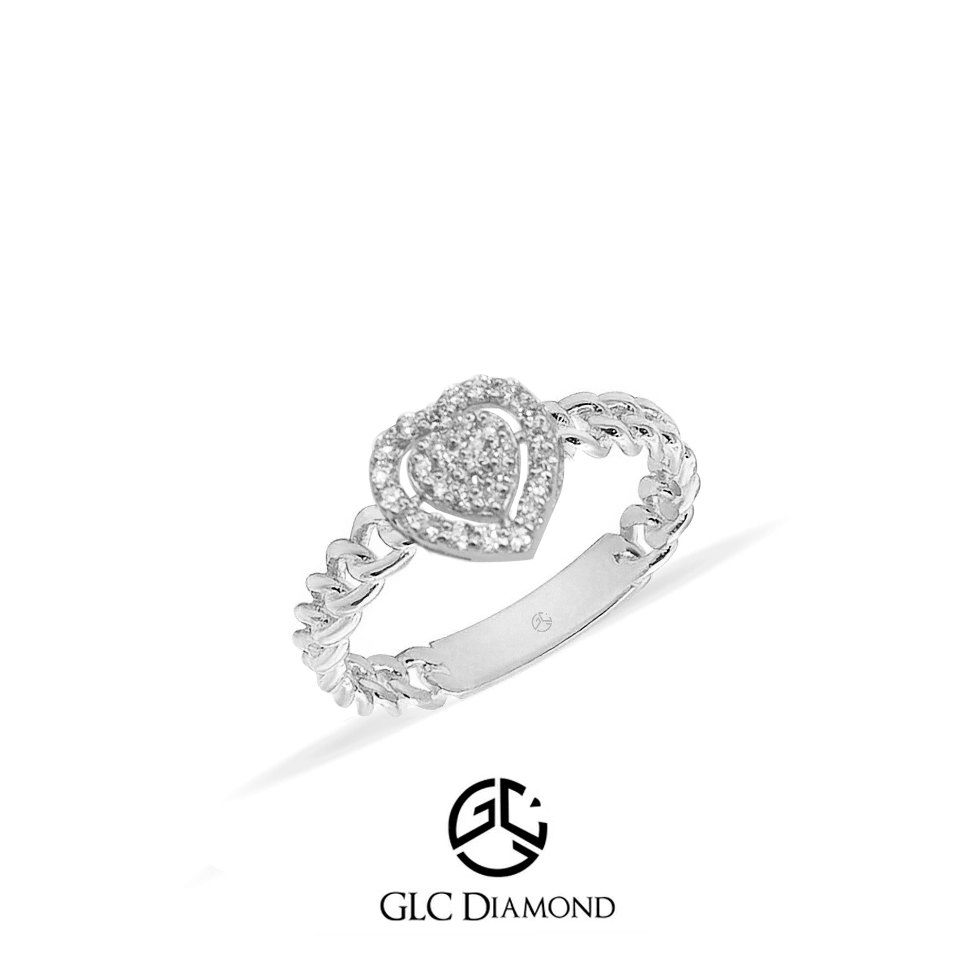 14K Gold Heart Diamond Ring