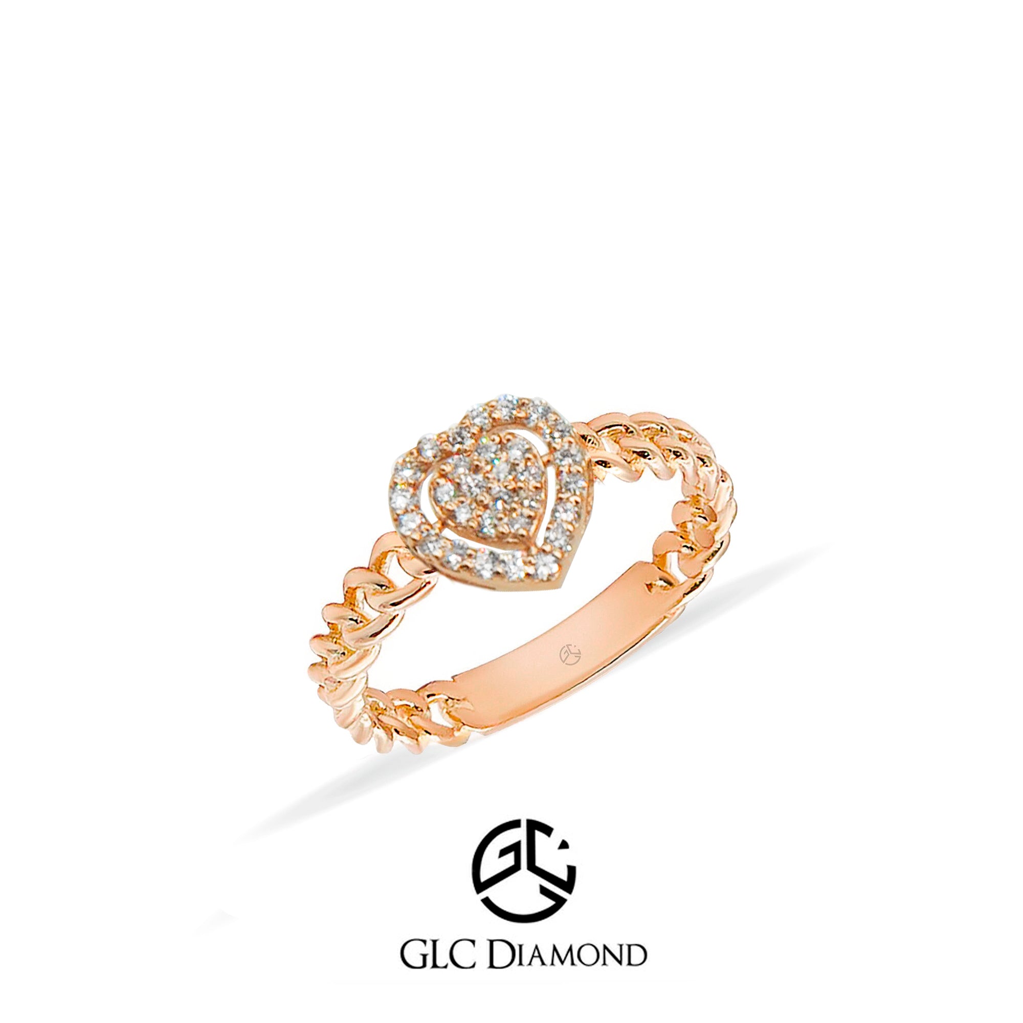 14K Gold Heart Diamond Ring