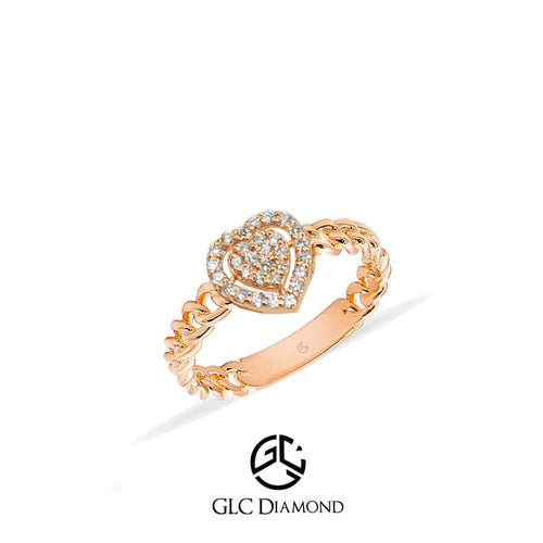 14K Gold Heart Diamond Ring