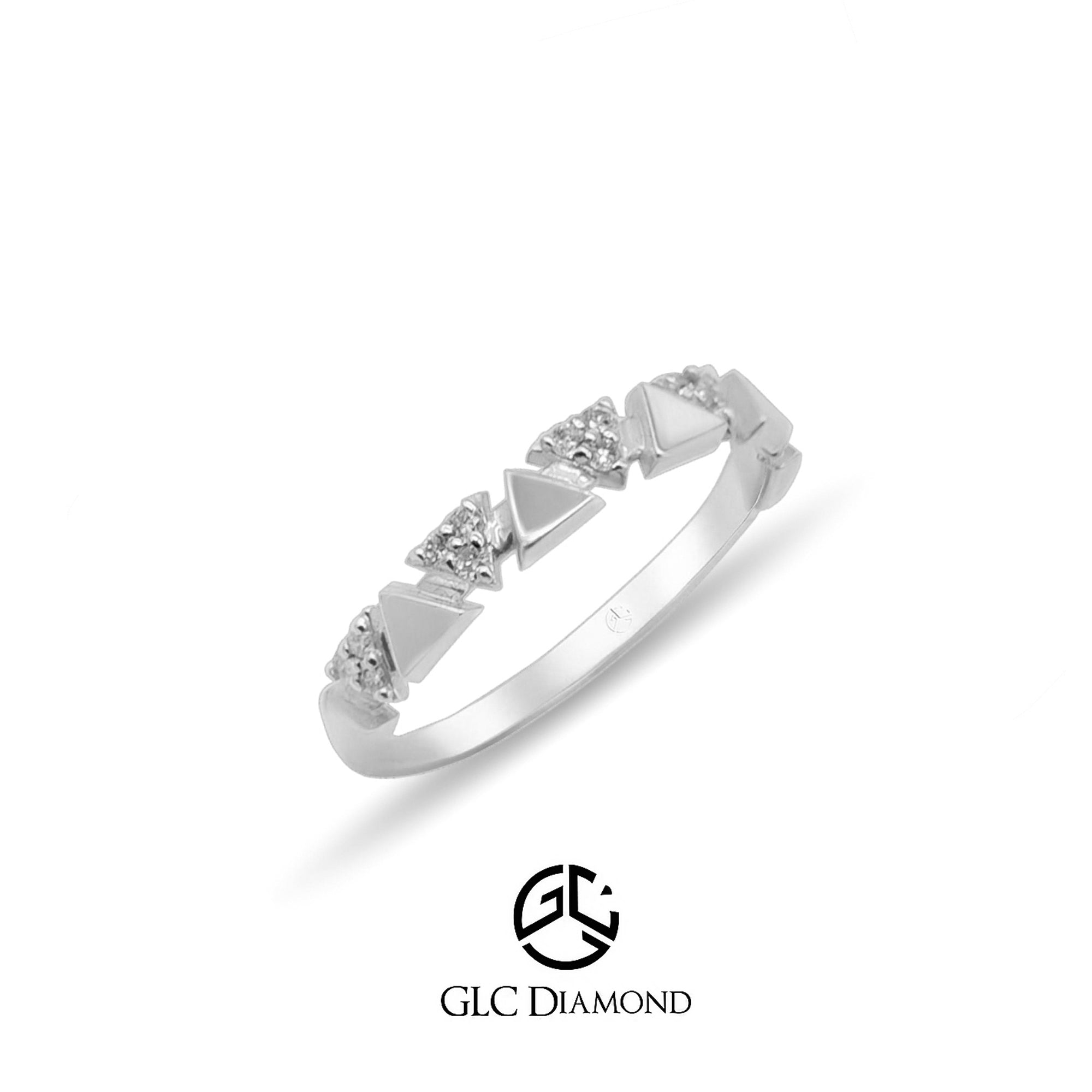 Diamond Alternating Triangle Band Ring