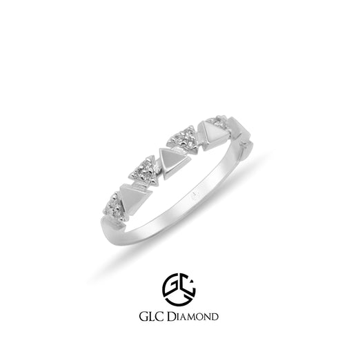 Diamond Alternating Triangle Band Ring