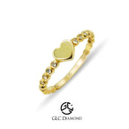 14K Gold Diamond Heart Ring