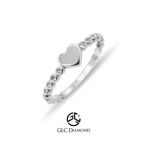 14K Gold Diamond Heart Ring