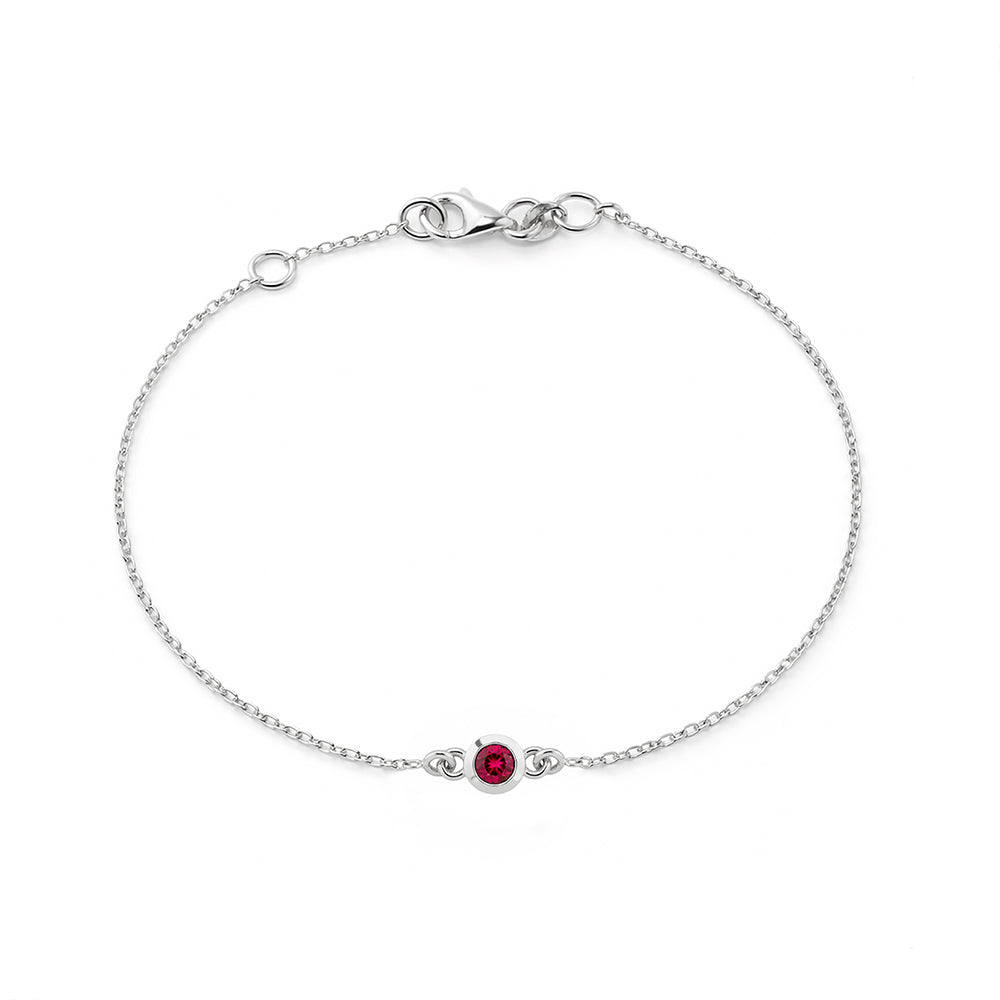 14K Gold Round Ruby Bracelet