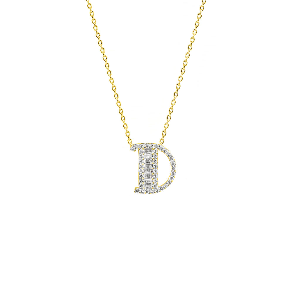 Diamond Letter D Necklace