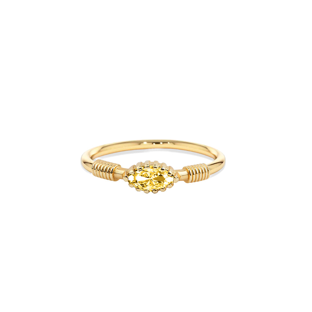 14K Gold Citrine Marquise Ring