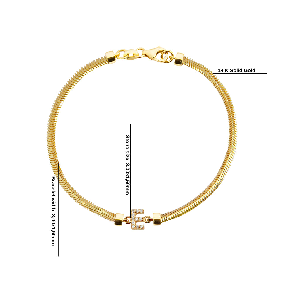 Letter E Diamond Bracelet / Birthday Gift