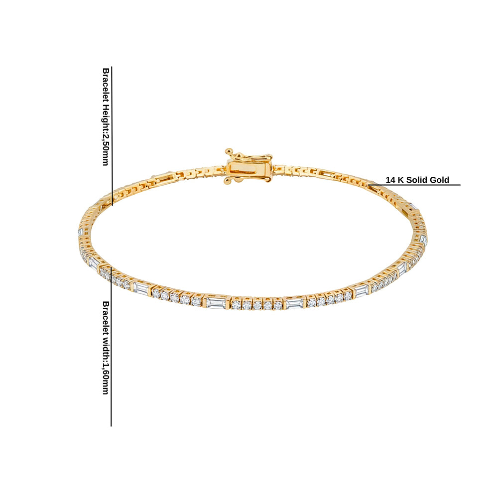 14K Gold White Sapphire Tennis Bracelet