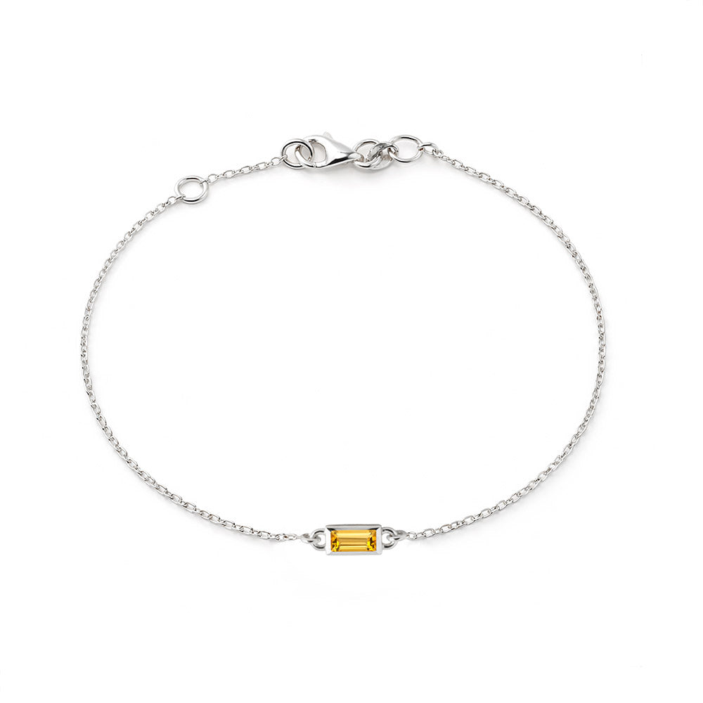 Baguette Cut Citrine Bracelet