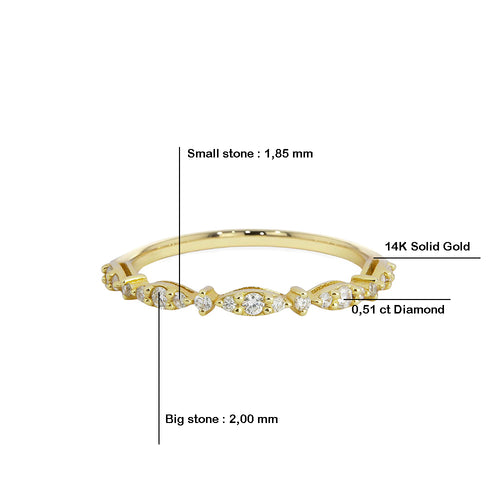 14K Gold Marquise Diamond Band