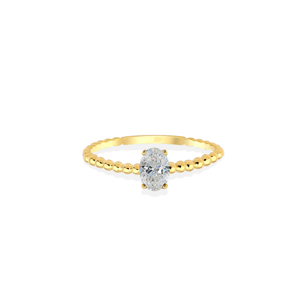 14K Gold Wedding White Sapphire Ring