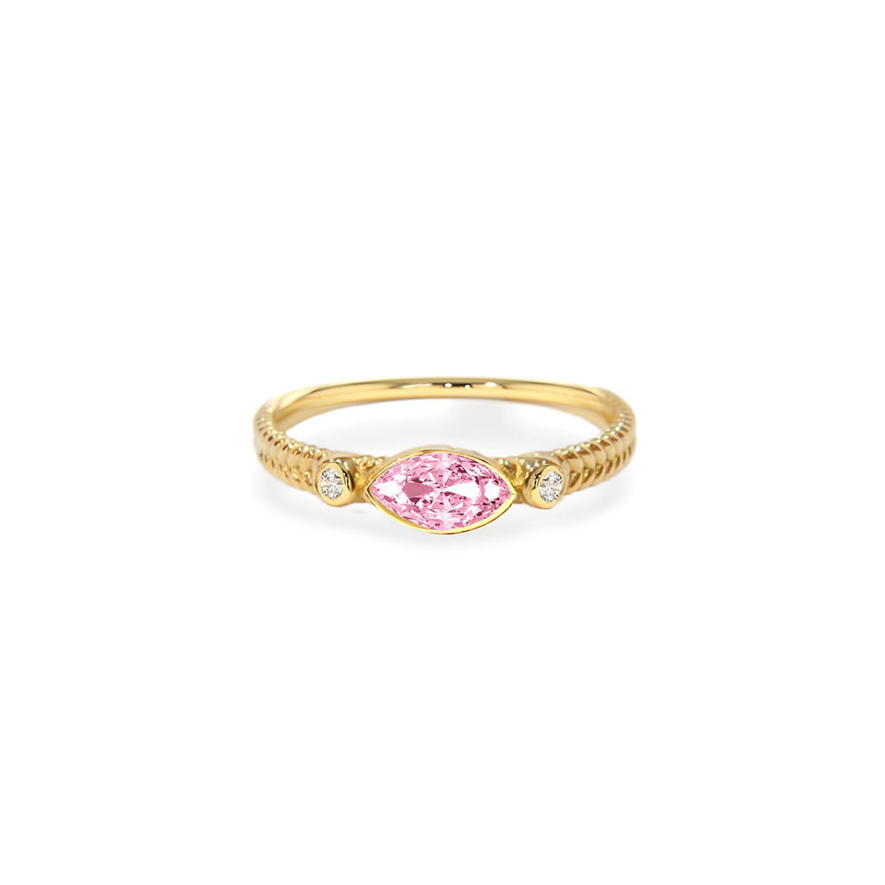 14K Gold Pink Sapphire Ring