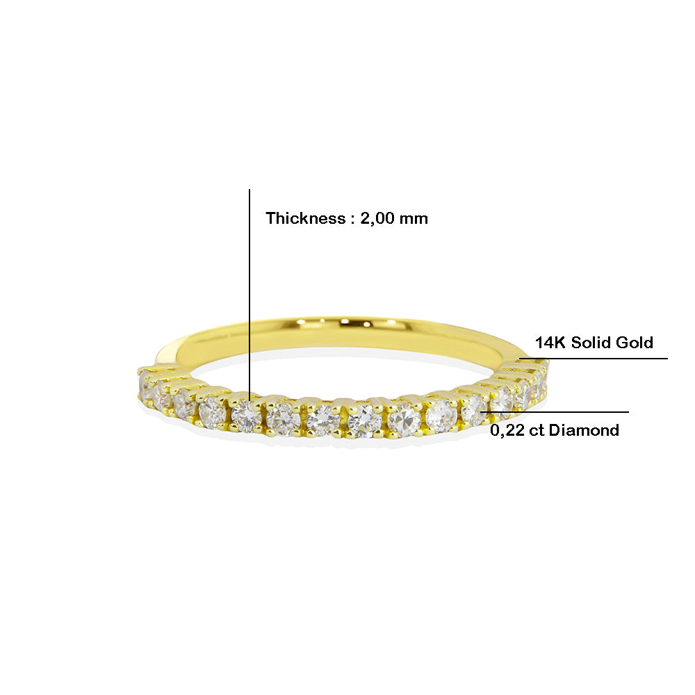 0,22 Carat Natural Diamond Promise Anniversary Prong Ring