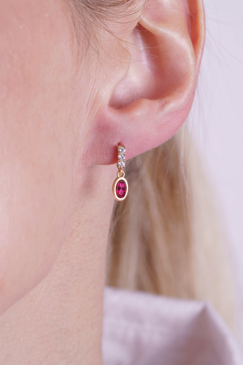 Oval Ruby Earrings