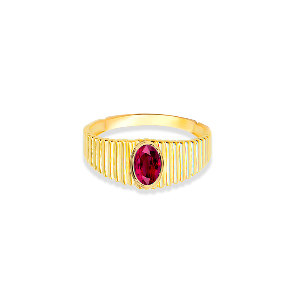 14K Gold Ruby Red Ring
