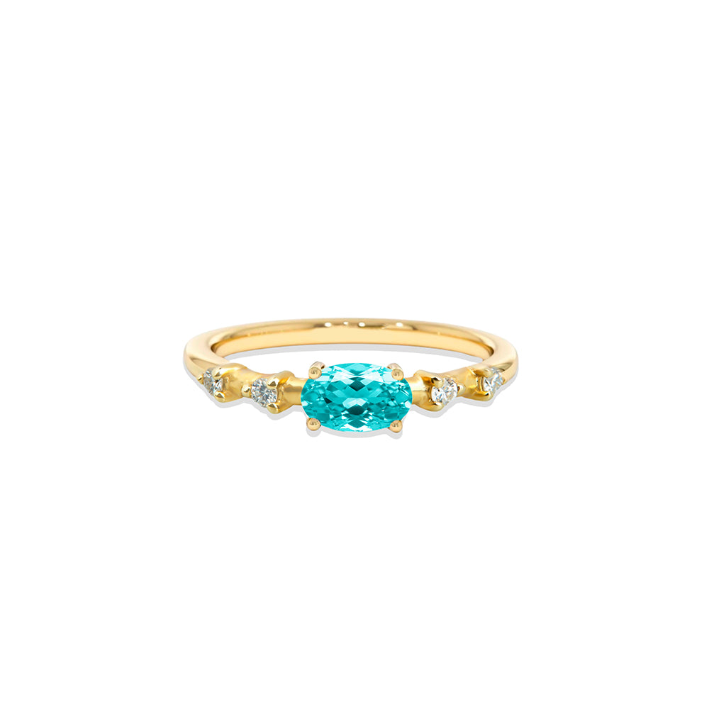 East West Aquamarine Ring / Romantic Gift