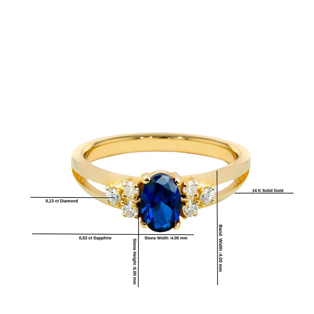 Oval Blue Sapphire Ring